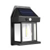 Solárna nástenná lampa s pohybovým senzorom – 1 filamentová LED – čierna – 12 x 6 x 17 cm