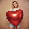 Obrovský balón - červené srdce - fólia - 79 cm