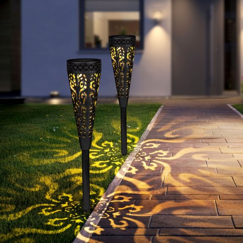 Zapichovacia solárna lampa – 1 teplá biela LED – 28,5 x 7 cm