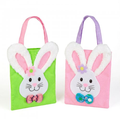 Veľkonočná filcová taška - zajačik - 24 x 20 cm - 2 farby