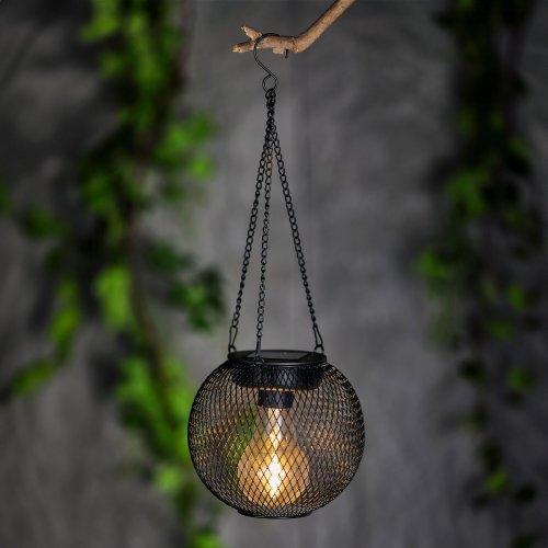 LED solárna lampa  – na zavesenie – 14,5 x 13,5 cm
