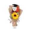 Umelá rastlinná dekorácia - slnečnica s medvedíkom - 26 x 10,5 x 14 cm