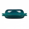 Smaragdovo modrý smaltovaný liatinový pekáč na kačicu / chlieb kónický