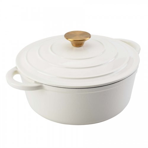 Smaltovaný liatinový hrniec 24 cm, 3,6L biely