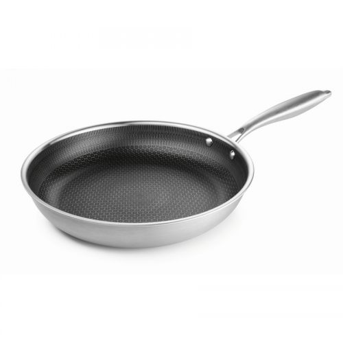 BRATMAXX Nerezová panvica s nepriľnavým povrchom 24 cm so štruktúrou včelieho plástu, 4-vrstvová