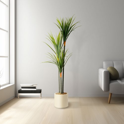 Umelá rastlina dekorácia - Dracaena Marginata - zelená - 1,2 m