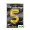 Narodeninový fóliový balón číslo 5 - zlatý - 40&amp;amp;quot;