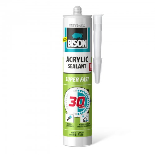 Bison 30-minútový akrylový tmel, biely, 300 ml