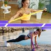 3 ks súprava jógových odporových pásov, TPE elastické pásy so 4 úrovňami odporu, športové cvičebné vybavenie na fitness, jogu, pilates a silový tréning
