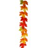 Girlanda z javorových listov - plast, textil - 183 cm - 22 ks listov s rozmerom 15 cm