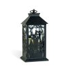 Halloweenová blikajúca lampáš - hrad - na batérie - čierna - 30 x 14 cm