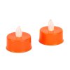 Halloween dekorácia so svetlom - LED čajová sviečka - oranžová - 2 ks / balenie