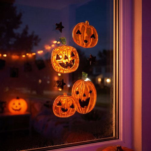 Halloween gélové okenné nálepky - 15 x 25 cm - 3 varianty