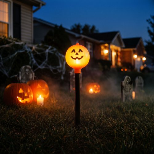 Halloweenová zapichovacia lampa - tekvica - na batérie - 34 x 9,5 cm
