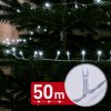 Svetelná reťaz – 50 m – studená biela – 1000 LED – 220–240 V – 9 W – priehľadný kábel