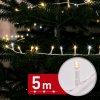 Svetelná reťaz - 5 m - 200 teplá biela & 50 studená biela LED - 100-240V - 6W - biely kábel