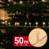 Svetelná reťaz – 50 m – teplá biela – 1000 LED – 220–240 V – 9 W – priehľadný kábel