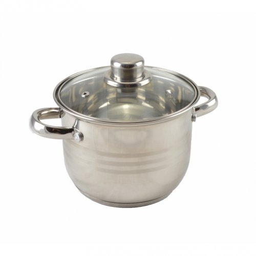 Nerezový hrniec so sklenenou pokrievkou 2,4 l