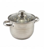 Nerezový hrniec so sklenenou pokrievkou 2,4 l