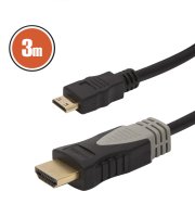 Mini HDMI kábel • 3 m pozlátený