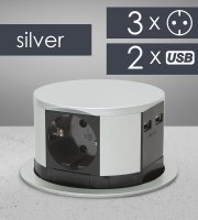 Predlžovačka skrytá - 3-itá + USB-A + Type-C