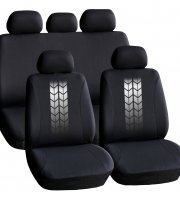 Sada poťahov na sedadlá - sivá / čierna - 9 ks - HSA004