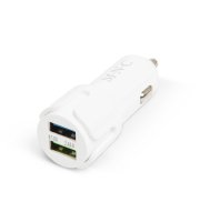 Adaptér do autozapalovača - 2 x USB - 2,4 A - biely
