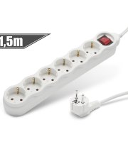 Predlžovačka s 6 zásuvkami 1,5 m