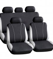 Sada poťahov na sedadlo - sivá / čierna - 9 ks - HSA003