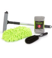 Sada na údržbu auta - mikrovláknová utierka , špongia , čistič na disky  a stierka