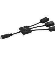 3 v 1 Micro USB HUB DVOJITÝ USB 2.0 OTG ADAPTÉR