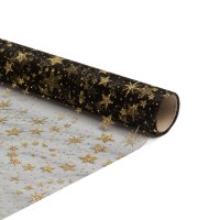 Vianočný behúň na stôl - čierny / zlatý - 180 x 28 cm