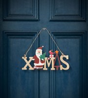 Vianočná dekorácia z dreva - mikuláš - s vešiakom - 17 x 9 cm