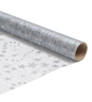 Vianočný behúň na stôl - sivý / strieborný - 180 x 28 cm