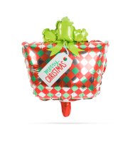 Vianočný balón - darček - hliník - 30 x 18 cm