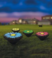 Zapichovacia LED solárna lampa - kvety - farebné - čierny - plast - 360 cm