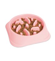 Miska proti hltaniu - 20 x 20 x 4,5 cm - koralová