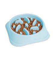 Miska proti hltaniu - 20 x 20 x 4,5 cm - modrá