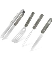 Grilovacia sada - 4 kusová - s drevenou rukoväťou, v taške