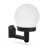 LED nástenná solárna lampa - studená biela - čierna - plast
