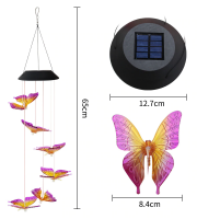 Svietiaca zvonkohra motýľ (solárna) Fialovo-žltá