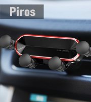 Držiak na telefón na ventilačnú mriežku - Gravitačný (podlhovastý) Červený