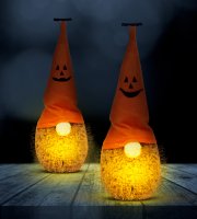 Halloweensky LED trpaslík - polyester - 20 cm - 2 druhy