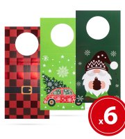 Vianočná karta na fľašu - 6 ks / balenie
