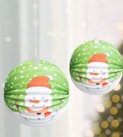 Vianočný lampion - vzor snehuliaka - 25 cm