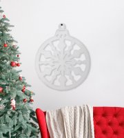 Vianočná dekorácia - guľa - 36,5 x 44 cm - biela / zlatá