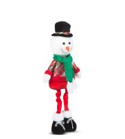 Stojaca vianočná textilná figúrka - 58 x 18 x 13 cm - snehuliak