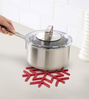 Silikónová podložka pod hrniec - krištál - červená - 17 cm