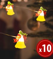 LED sveteľná reťaz - zvonček - 2,2 m - 20 LED - teplá biela - 2 x AA