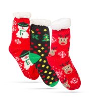 Vianočná ponožka - protišmyková, dospelá veľkosť - 3 druhy vzoru